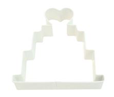 Picture of WEDDING CAKE POLY-RESIN COATED COOKIE CUTTER WHITE 10.2CM